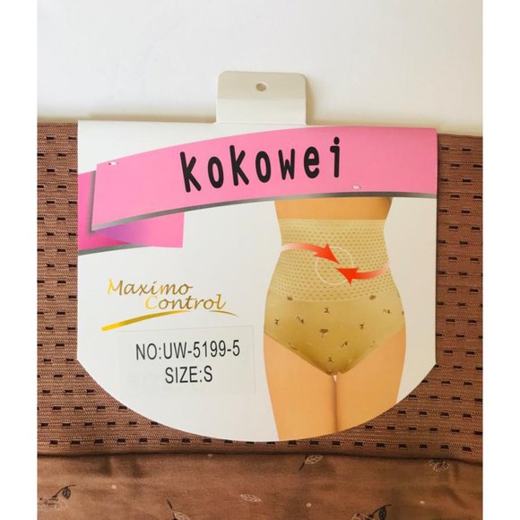 Women Flower High Waist Tummy Control Shape Intimate Underwear Panties Brown S - Picture 2 of 6